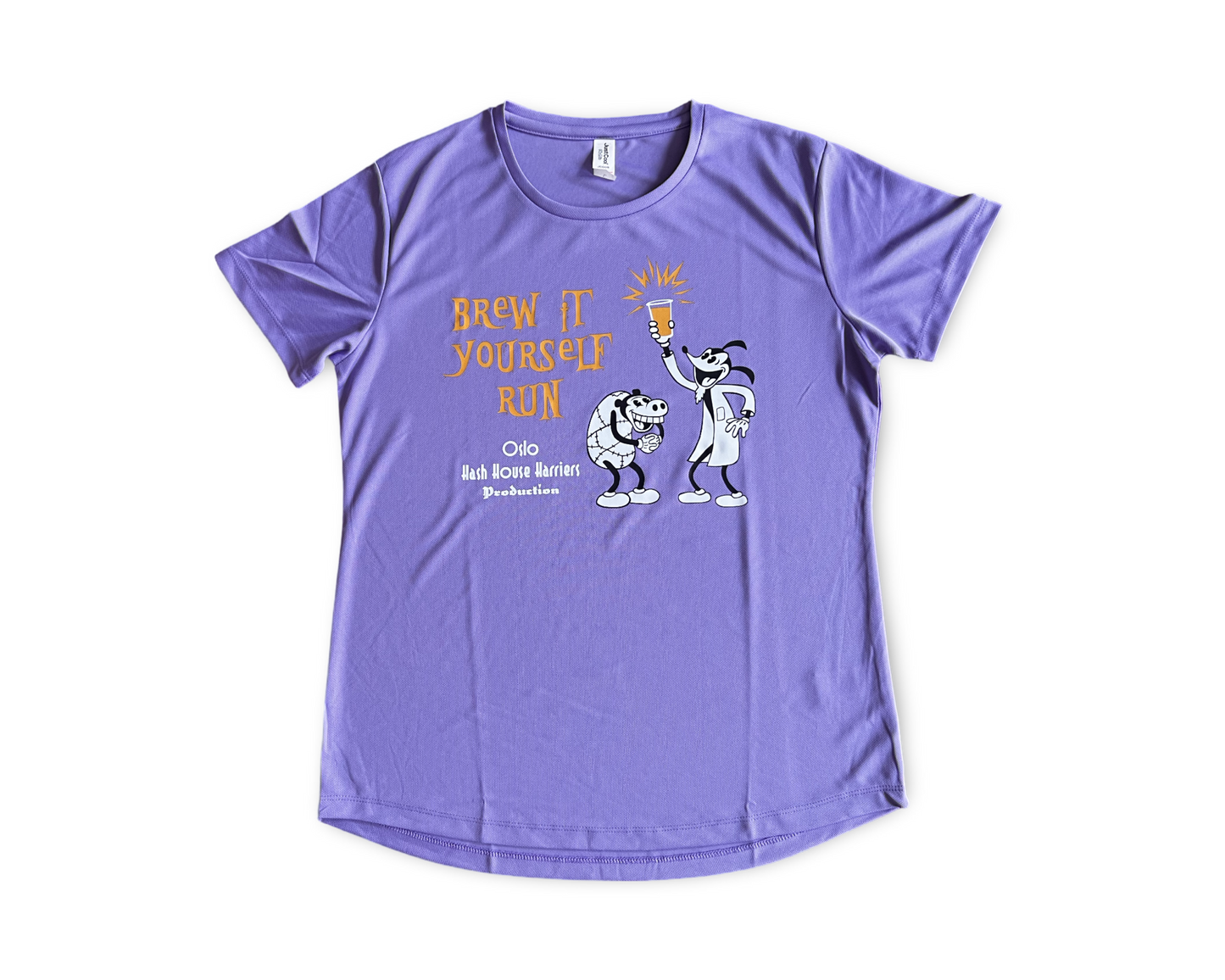 A mauve technical short sleeve running t-shirt